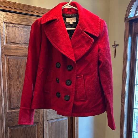 Merona Jackets & Blazers - Red Merona Peacoat!